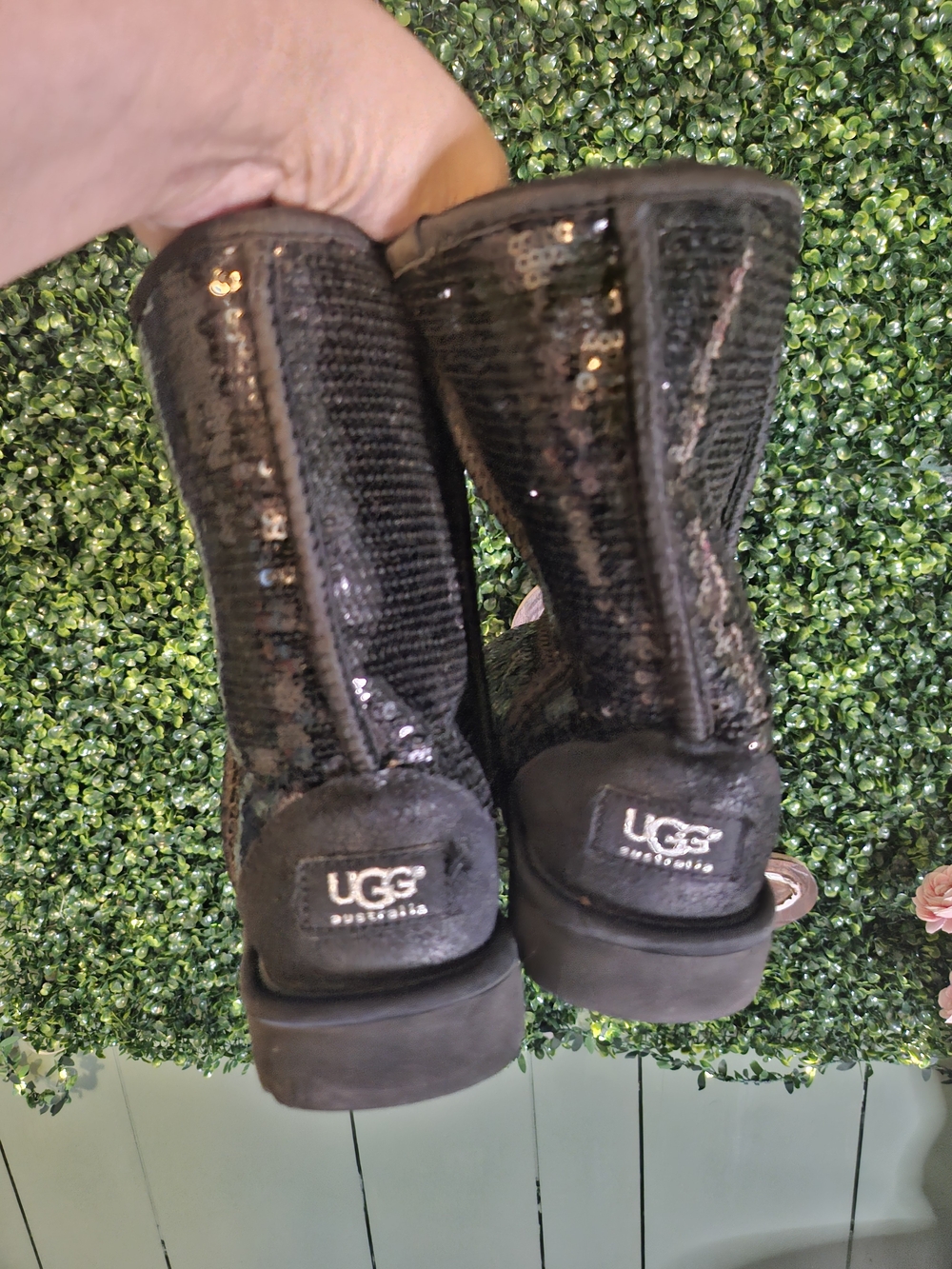 UGG Black Sequin Short Ankle Boots